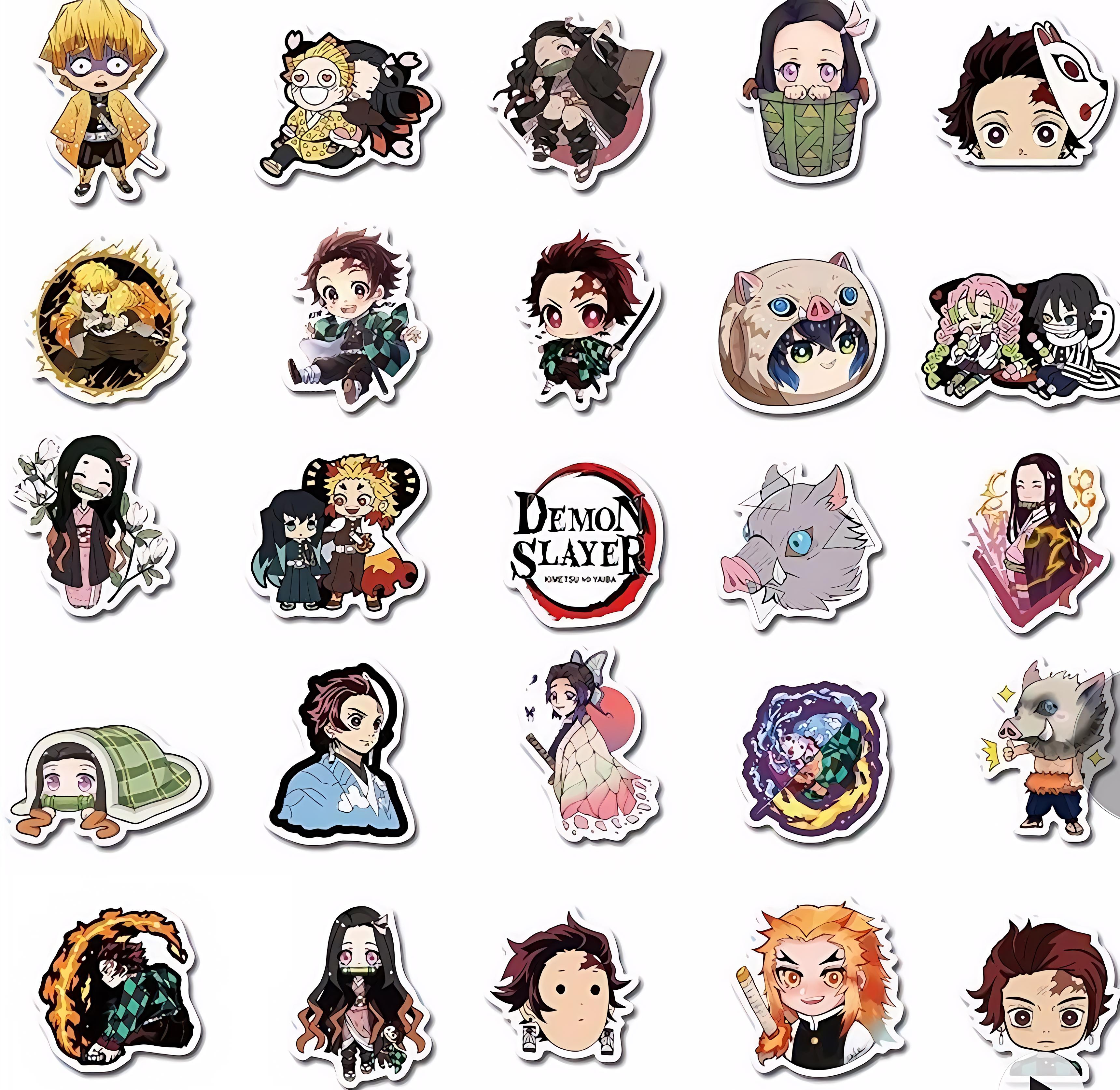 Pack de 50 autocollants demon slayer